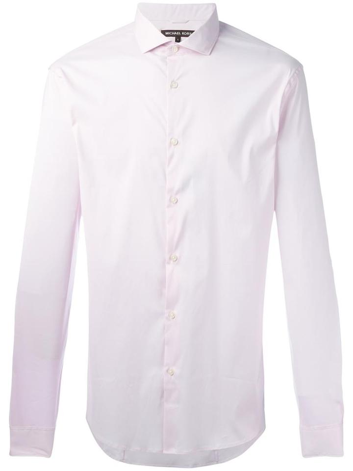 Michael Kors Plain Shirt, Men's, Size: Medium, Pink/purple, Cotton/nylon/spandex/elastane