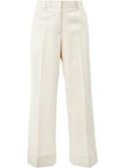 Dries Van Noten Straight Leg Tailored Trosers, Women's, Size: 36, Nude/neutrals, Cotton/viscose