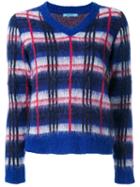 Guild Prime Plaid Contrast Trim Jumper, Women's, Size: 36, Blue, Acrylic/nylon/mohair