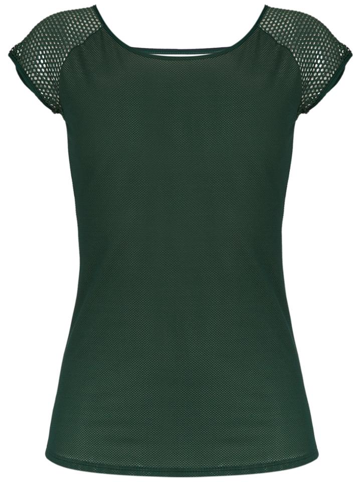 Track & Field Mesh Panelled Blouse - Green