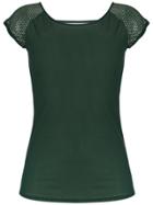 Track & Field Mesh Panelled Blouse - Green