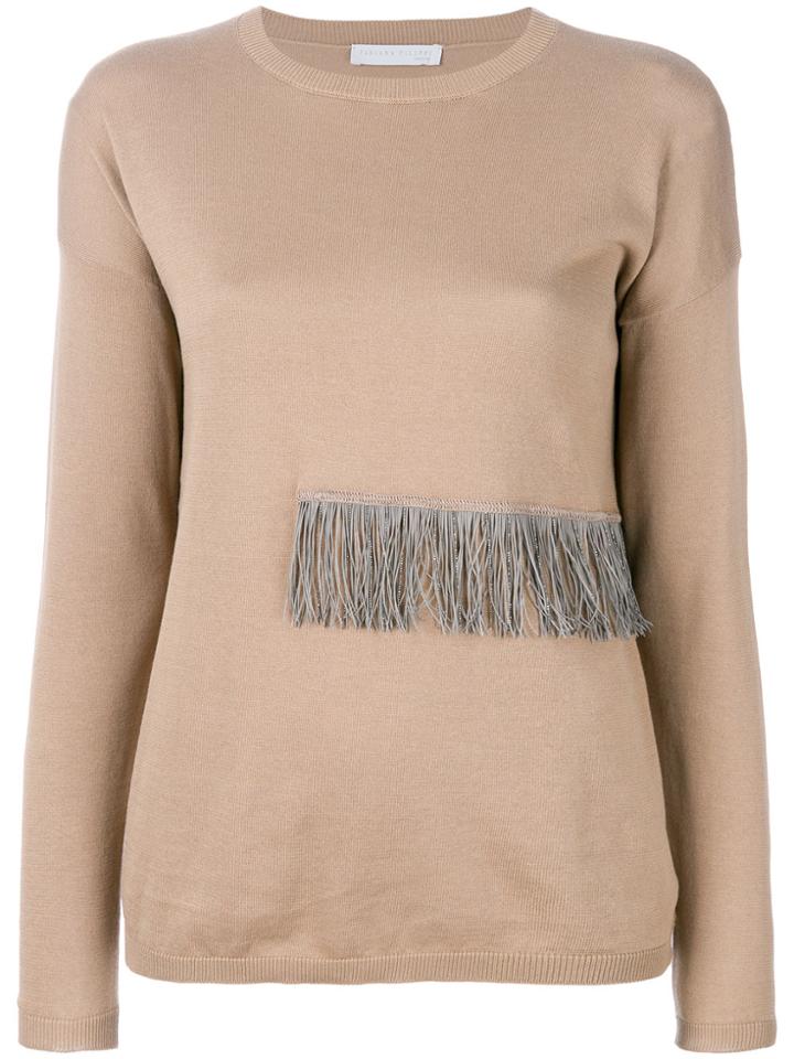Fabiana Filippi Fringe Detail Blouse - Brown