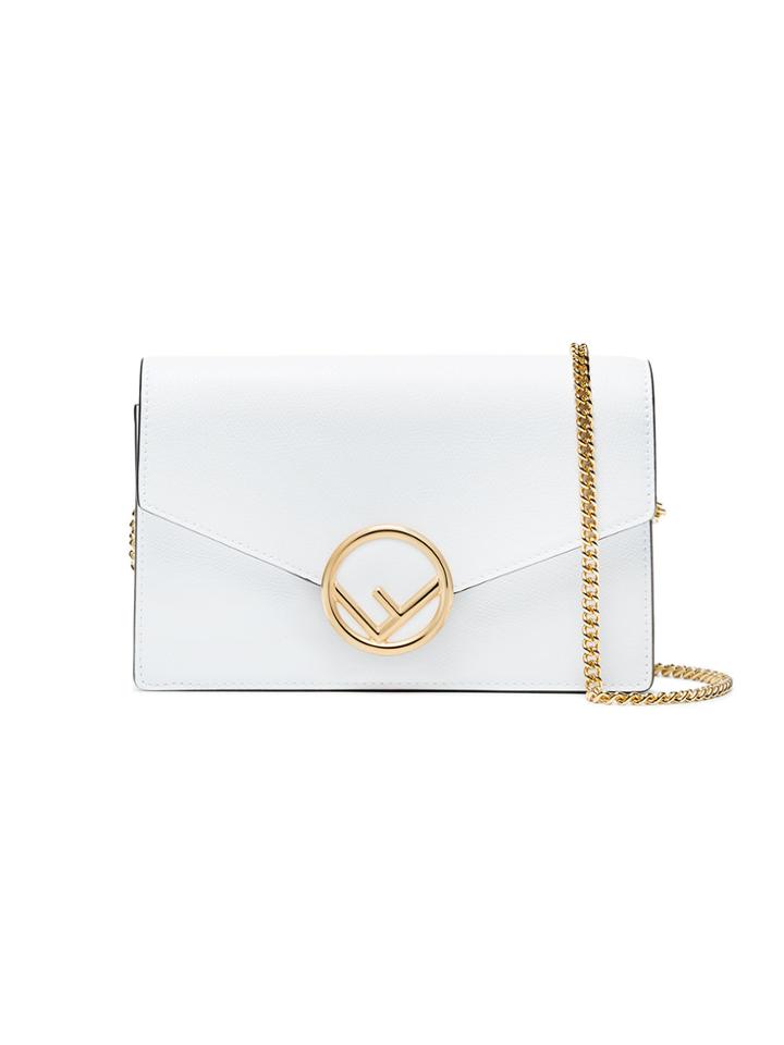 Fendi White Logo Shoulder Bag