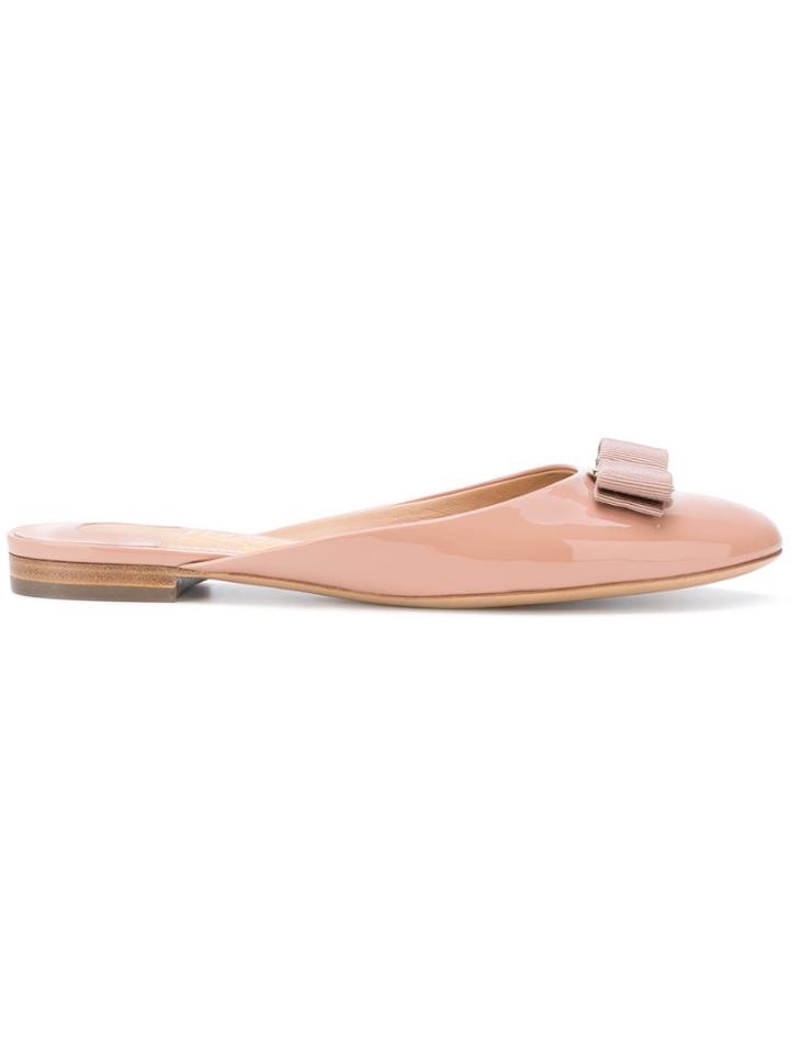 Salvatore Ferragamo Bow Mules - Pink & Purple