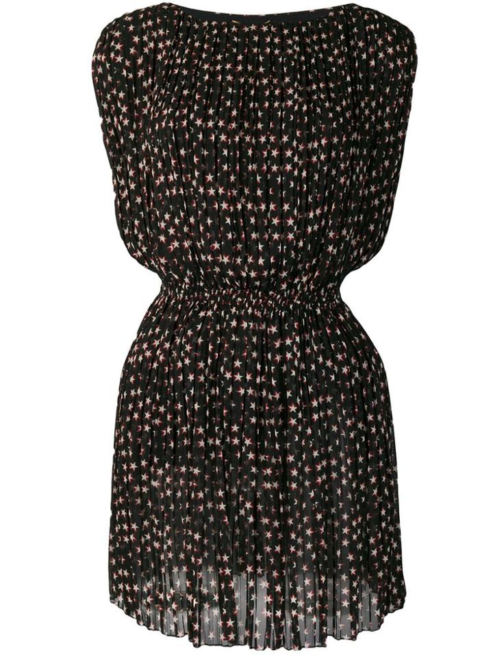 Saint Laurent Star Print Fitted Dress - Black