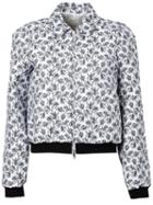 Giambattista Valli Jacquard Bomber Jacket, Women's, Size: 42, Black, Silk/polyester/viscose/polyamide
