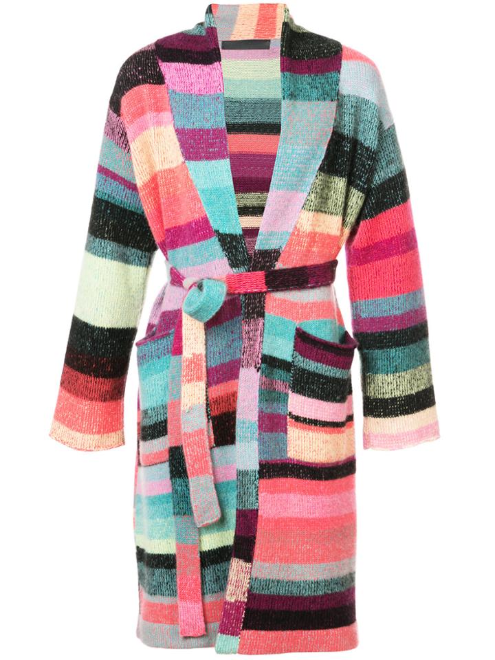 The Elder Statesman Patched Stripe Robe - Multicolour
