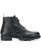 Thom Browne Panama Rubber Leather Derby Boot - Black