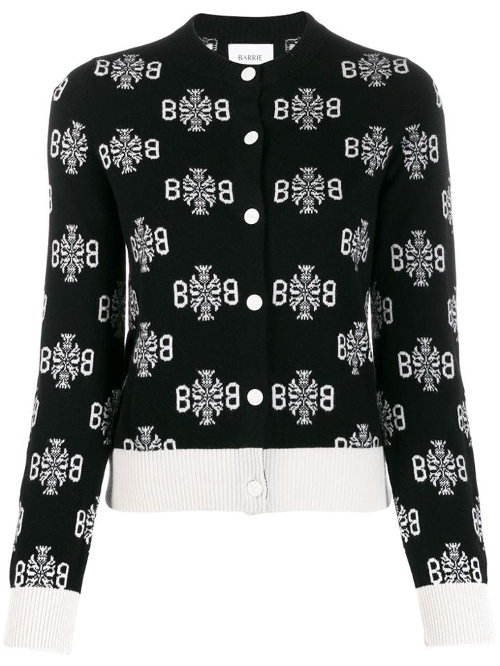 Barrie Thistle Logo Pattern Cardigan - Black