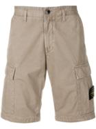 Stone Island Fitted Chino Shorts - Brown