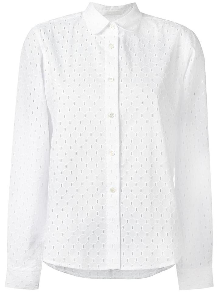 Peter Jensen Broderie Anglaise Shirt, Women's, Size: Medium, White, Cotton