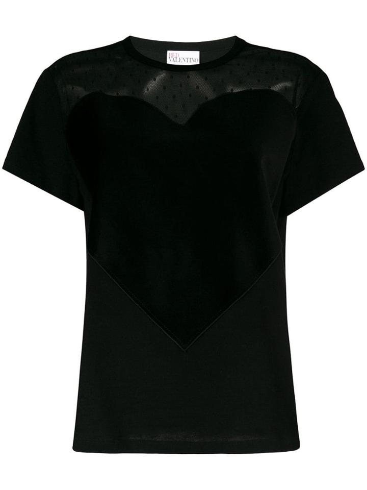 Red Valentino Sheer-panel T-shirt - Black
