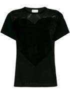 Red Valentino Sheer-panel T-shirt - Black