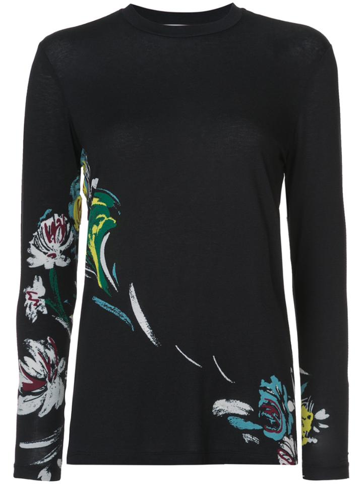 Prabal Gurung Long Sleeved Printed T-shirt - Black