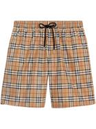 Burberry Vintage Check Drawcord Swim Shorts - Nude & Neutrals
