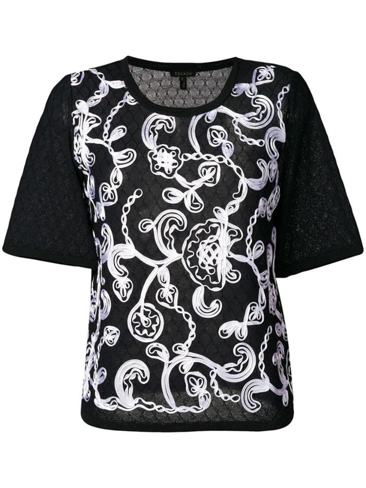 Escada Embroidered Top - Blue