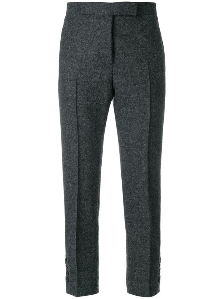 Thom Browne Button Vent Pintuck Shetland Wool Trouser - Grey