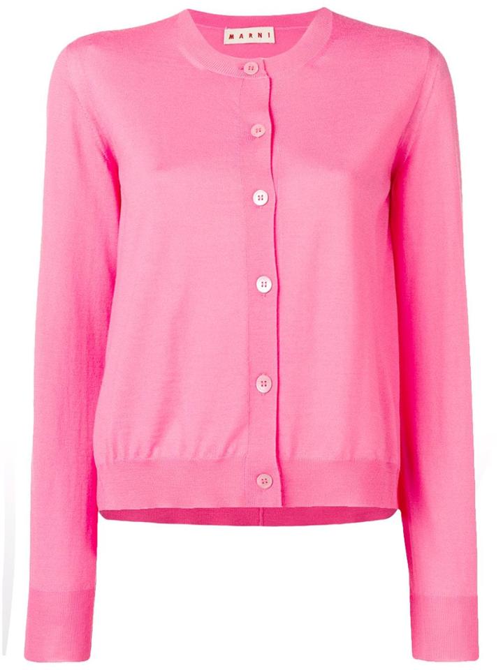 Marni Crew Neck Cardigan - Pink
