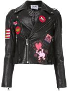 Alice+olivia Muti-patches Biker Jacket - Black