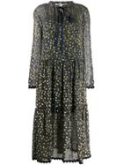 See By Chloé Micro Floral Print Midi Dress - Blue