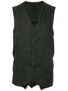 Masnada Creased Waistcoat - Black