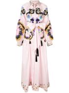 Yuliya Magdych Pansy Embroidered Maxi Dress - Pink
