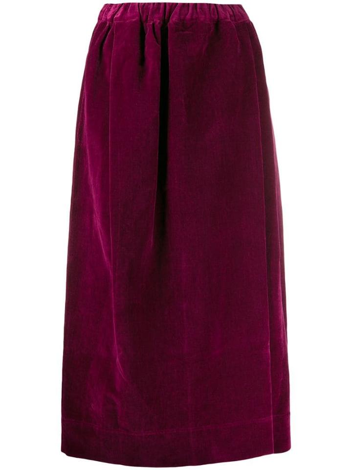 Lemaire Velvet Elasticated Skirt - Pink