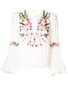 Alice+olivia Floral Embroidered Blouse - White