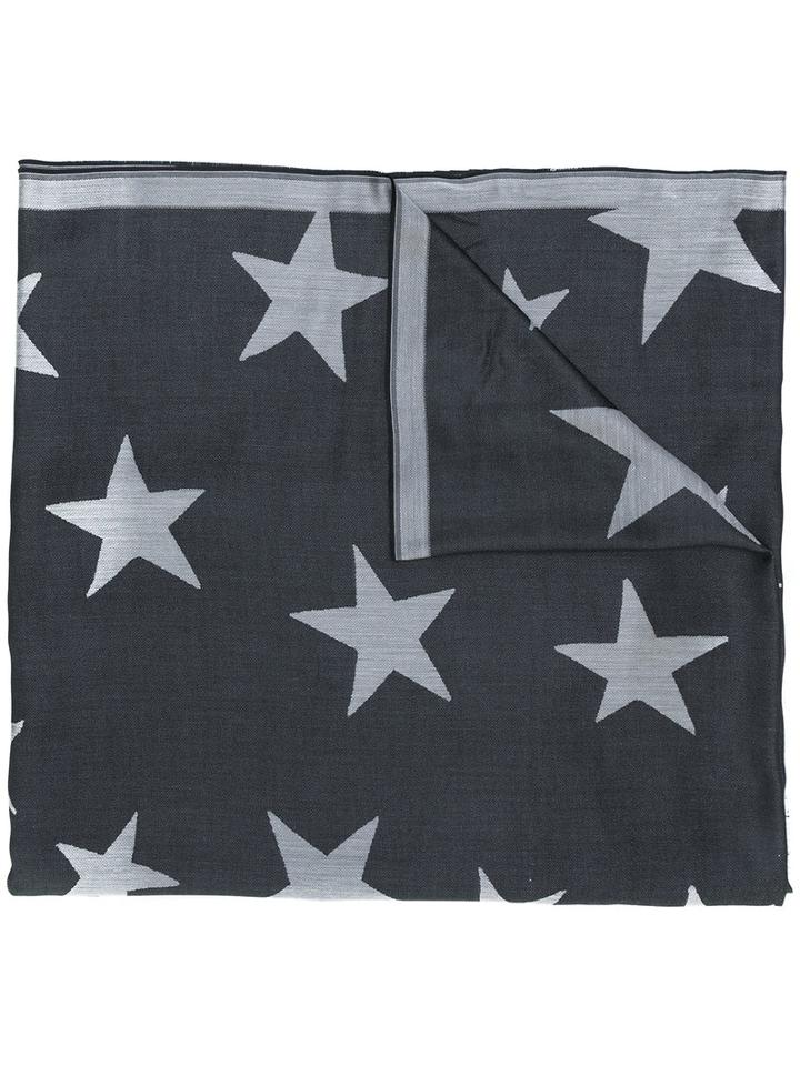 Stella Mccartney - Star Printed Scarf - Women - Silk/modal - One Size, Grey, Silk/modal