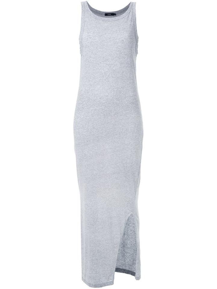 Bassike Boat Neck Tank Dress, Women's, Size: 8, Grey, Organic Cotton