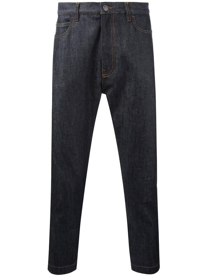 Drop-crotch Cropped Jeans - Men - Cotton/spandex/elastane - 31, Blue, Cotton/spandex/elastane, Jil Sander