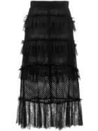 Philosophy Di Lorenzo Serafini Lace Ruffle Net Skirt - Black