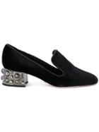 Sebastian Embellished Heel Pumps - Black
