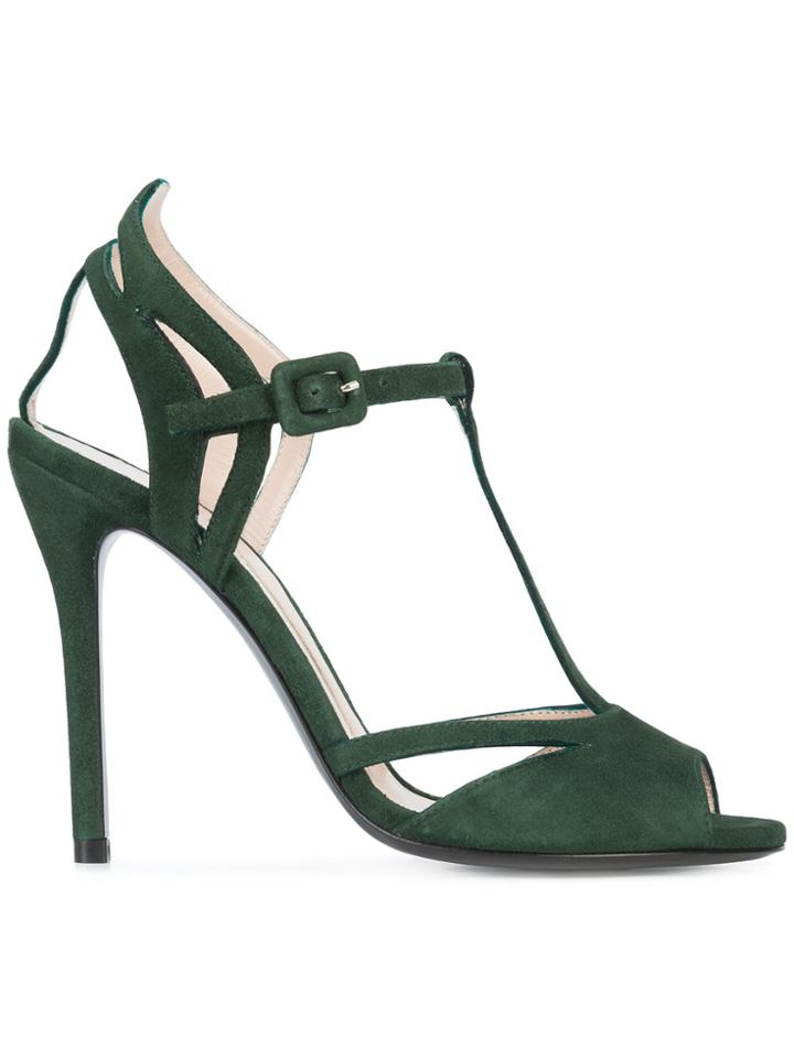 Olivier Theyskens Strappy Peep Toe Pumps - Green
