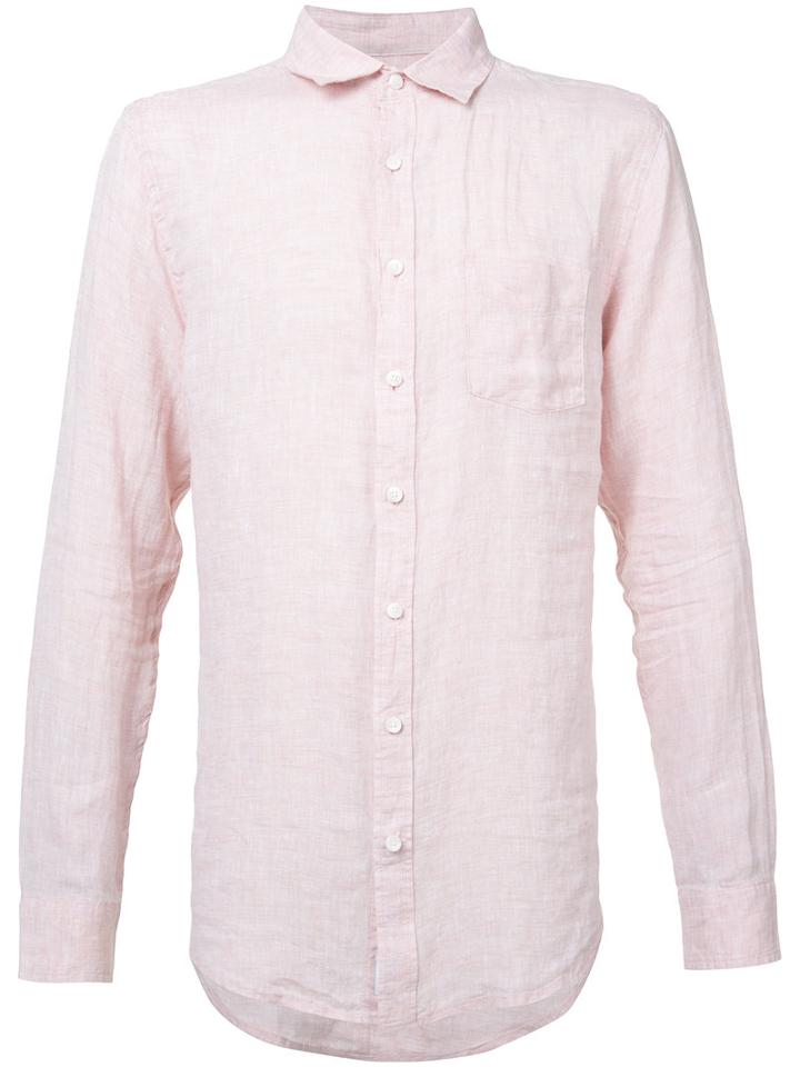 Onia - Abe Shirt - Men - Linen/flax - Xl, Pink/purple, Linen/flax