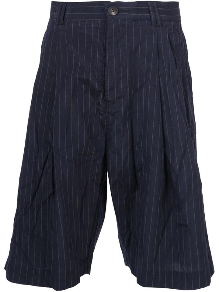 Song For The Mute Pinstriped Bermuda Shorts - Blue