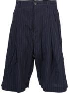 Song For The Mute Pinstriped Bermuda Shorts - Blue