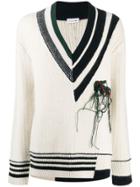 Lacoste Distressed Knitted Sweater - Neutrals