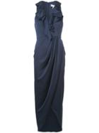 Shona Joy Sleeveless Ruffle Maxi Dress - Blue