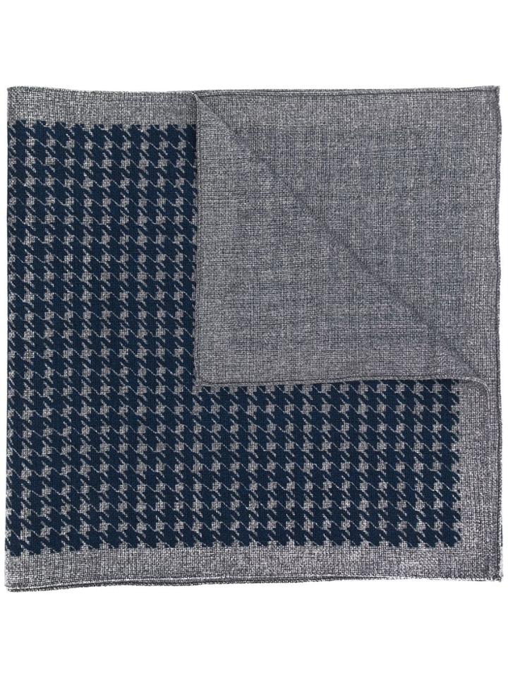 Borrelli Houndstooth Knitted Scarf - Grey