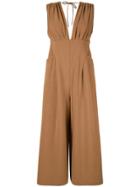 Muller Of Yoshiokubo Sleeveless Flared Jumpsuit - Brown