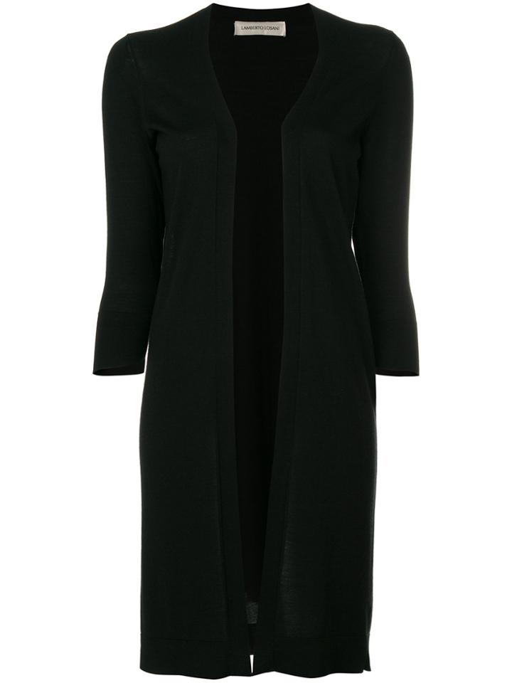 Lamberto Losani Long Open Cardigan - Black