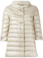 Herno Three-quarter Sleeve Padded Jacket, Women's, Size: 40, Nude/neutrals, Cotton/polyamide/acetate/feather Down