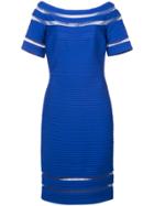 Tadashi Shoji Ribbed Fitted Dress - Blue