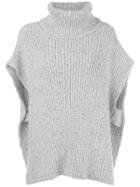 Adam Lippes Roll Neck Knitted Poncho - Grey