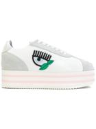 Chiara Ferragni Logomania Platform Sneakers - White