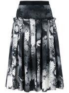 Christopher Kane Sprayed Floral Print Skirt, Women's, Size: 44, Black, Silk/spandex/elastane/acetate/viscose