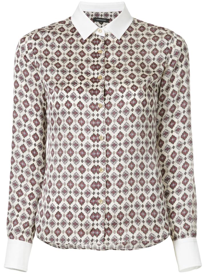 Loveless Contrast Collar Shirt - Brown