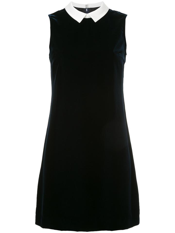 Loveless Collared Velvet Dress - Blue