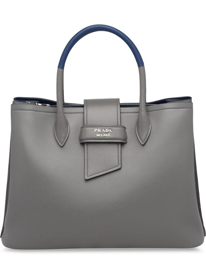 Prada Bibliotheque Medium Tote Bag - Grey